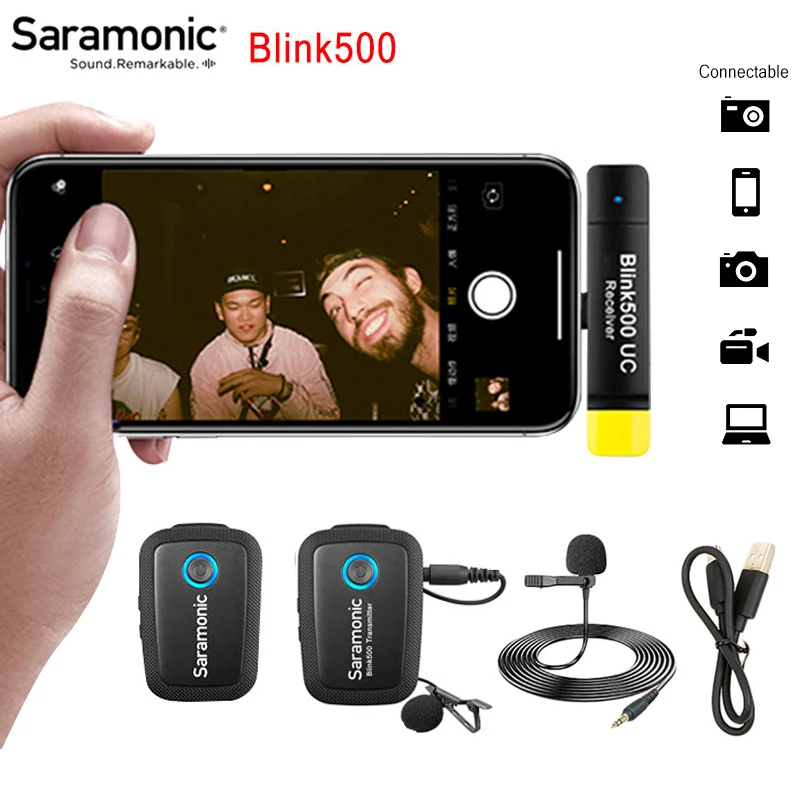 Беспроводной петличный микрофон Saramonic Blink 500 B1 B2 B3 B4 B5 B6 2 4 ГГц двухканальный