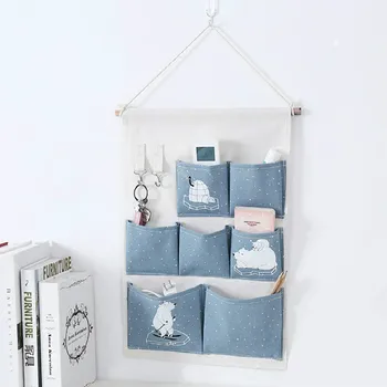 

Home Organizer Hanging Storage Bag Bedroom Wall-mounted Hanging Keep Things Pocket Debris Storage Bag Bathroom Organizor