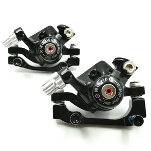Winzip Bike Mechanical Disc Brake Caliper Double Action Brake Device MTB Road Bicycle Line Pulling Disc Brake Black/White Taiwan