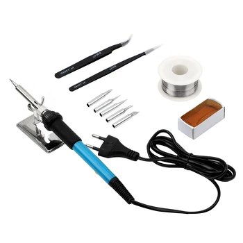 

NICEYARD Adjustable Temperature With 5pcs Iron Tips US 110V EU 220V Solder Wire Tool Kit Solder Station Stand 11pcs/set