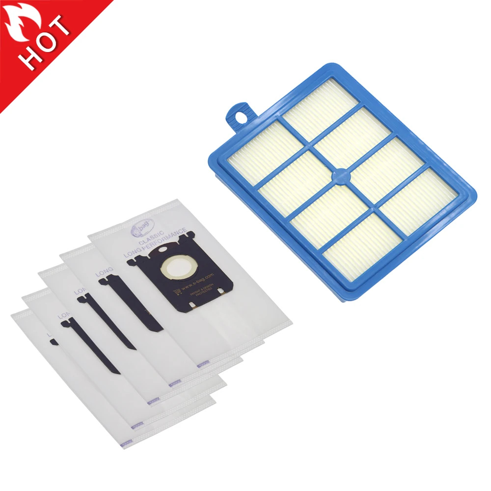 

6pcs/set 1pc Replacement hepa filter 5pcs Dust Bags for Electrolux Vacuum Cleaner filter for electrolux hepa and S-BAG