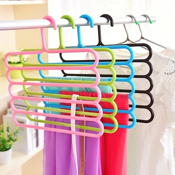 

2PCs Multi Layer S Type Trousers Rack Multifunctional Plastic Hanging Trousers Hanger Closet Organizer Dry Wet Amphibious Cabide