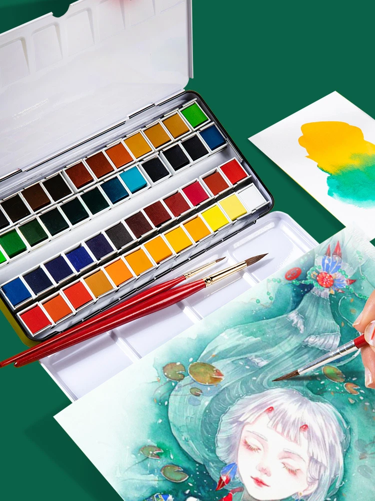 12/24/36/48Colors Solid Watercolor Paint Set School Art Supplies Portable Water Color Pigment For Drawing Aquarela Palette| | - Aliexpress