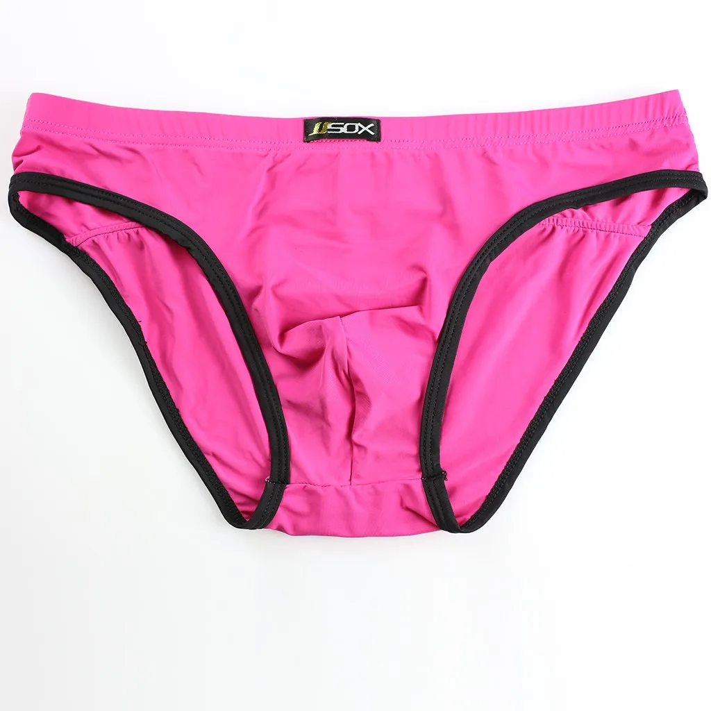 Hot Pink SAGACE, мужские трусики, трусы, нижнее белье, шорты, выпуклый мешок, трусы, одноцветные, удобные, дышащие, антибактериальные, горячая распродажа - Цвет: Hot Pink