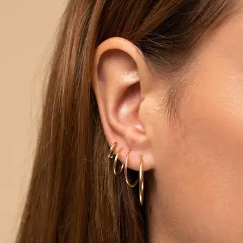 

Visunion 316L Stainless Steel Earrings Exaggerated Big Circle Round Hoop Fashion Gold Earrings Simple Earrings Jewelry