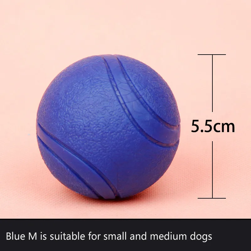Blue-M Pet Toy Solid Rubber Ball Bite-resistant Elastic Cross-border Squeaking Pug Bite Dog Chew Toys Funny Puppy Training Products - Цвет: Blue-M