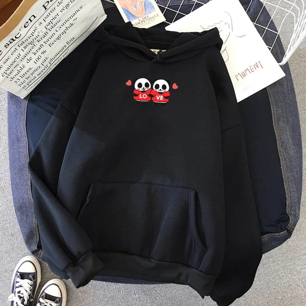 Kawaii принт панды толстовка с капюшоном Dragon Ball Harajuku с длинным рукавом толстовки Для женщин толстовки оверсайз Для женщин s толстовки