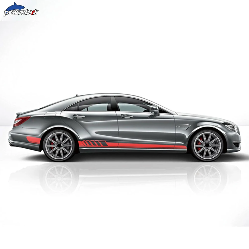 Наклейка на юбку для Mercedes Benz CLS Class C257 модель 1 боковые полоски дверь Аксессуары