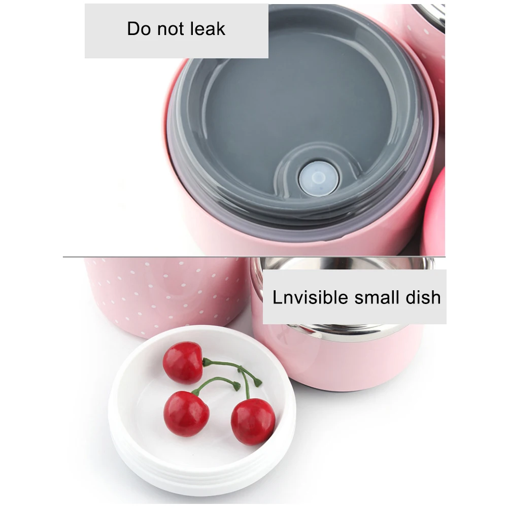 Hot Single/Double/Triple Layer Dot Stainless Steel Lunch Storage Box Food Container