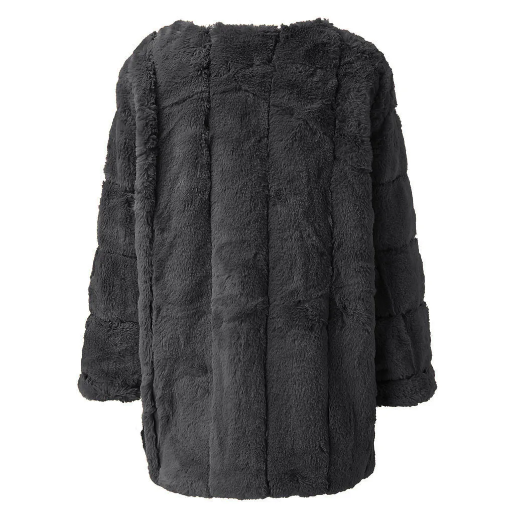 Женское пальто из искусственного меха, зима, Женская куртка из искусственного меха, плюс размер, короткое пальто из искусственного меха, теплая меховая куртка, верхняя одежда с длинным рукавом# g3