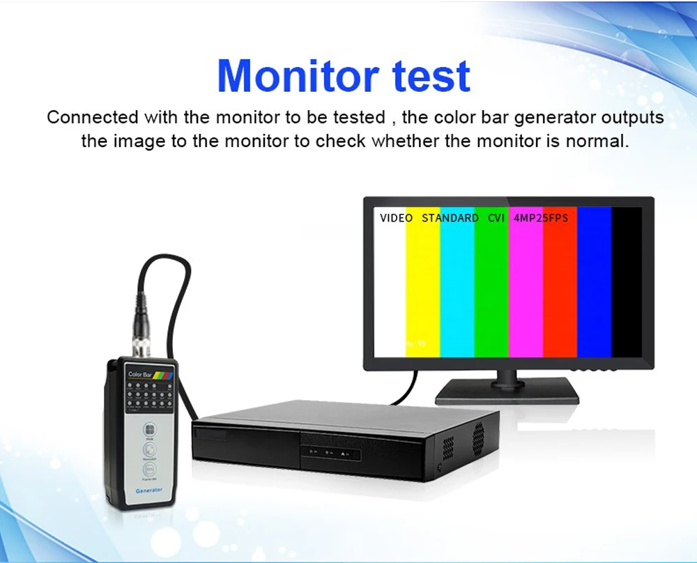 IP CCTV камера Цвет Бар генератор кабель тестер работа с CCTV камера тестер монитор безопасности Поддержка 4MP CVI 5MP TVI AHD CVBS