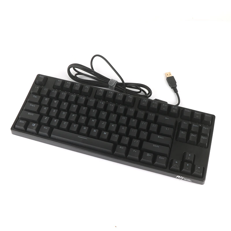 RK987 TKL, черный, 87 клавиш, механическая клавиатура Cherry Mx, коричневые, синие переключатели, игровая клавиатура, Белый светодиодный NKRO клавиатура с подсветкой