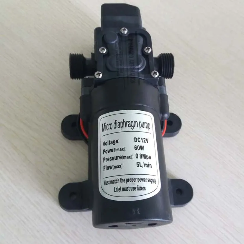 DC 12 В 130PSI 6л/мин насос для agua Electrica negro Micro de alta presión diafragma насос для agua jardina rociador