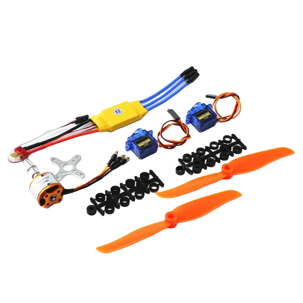 1 комплект 9 г сервомотор 2200KV 30A ESC 6035 пропеллеры радиоуправляемый самолет