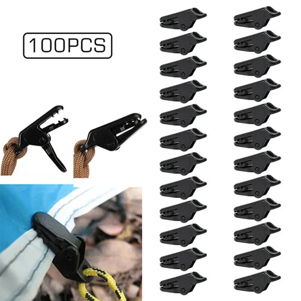 50/100Pcs Tarp Clips Locking Awning Clamps For Camping Canopies Tents Canvas New 