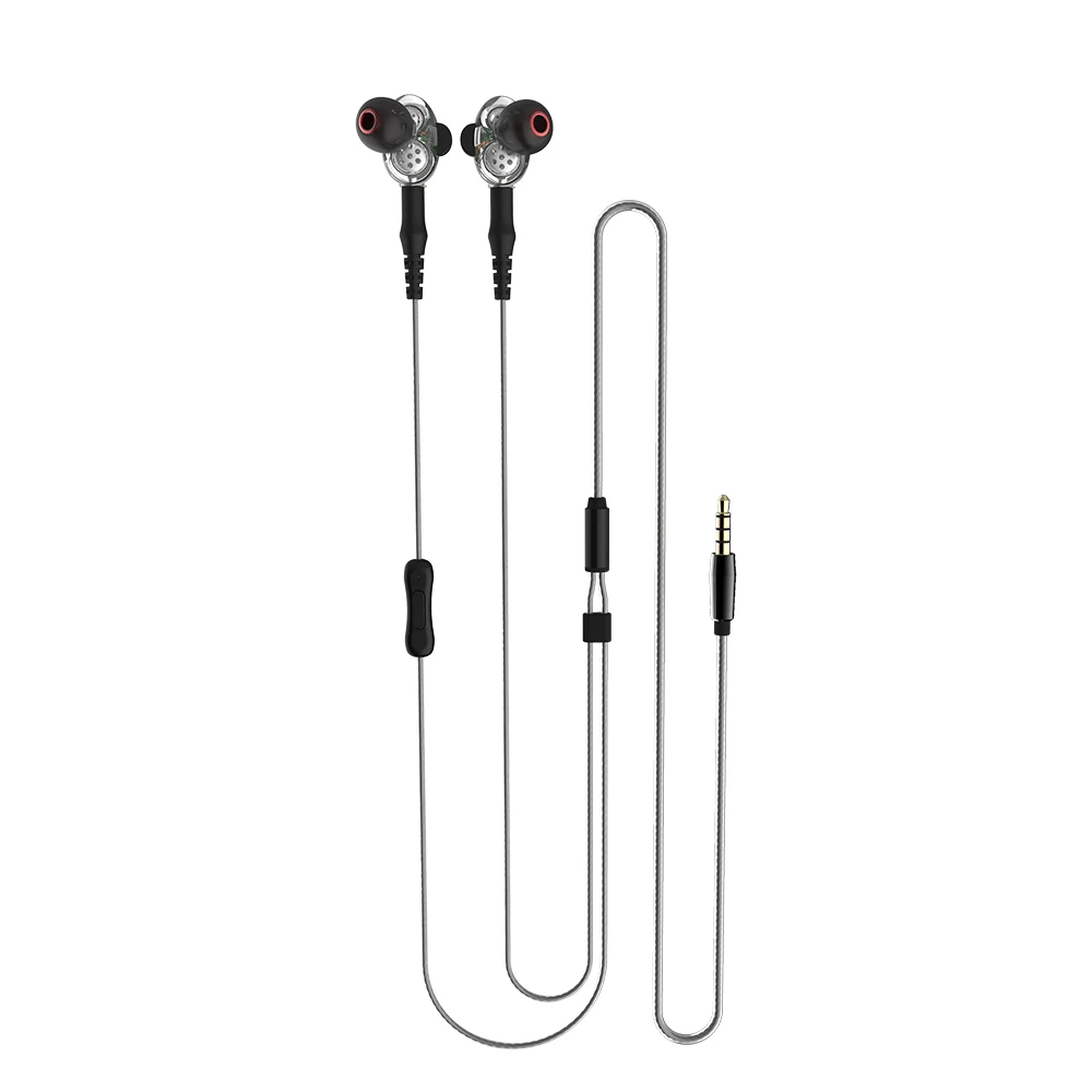 Transparent M2 Bluetooth наушники Взрывная гарнитура с шумоподавителем двойные подвижные катушки наушники проводное управление спортивные стерео наушники с микрофоном - Цвет: Transparent