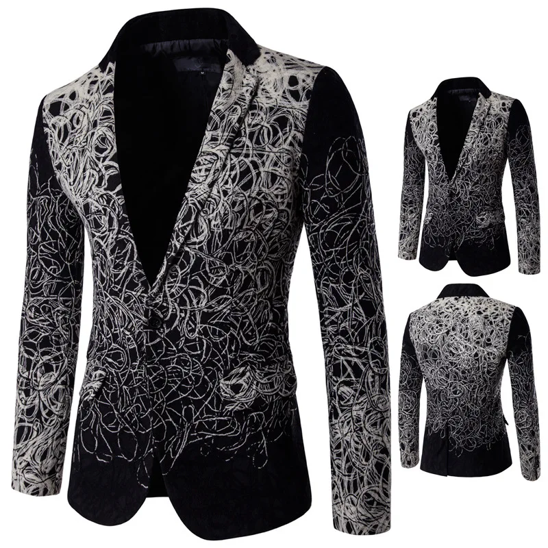

Boutique Mens Suits trend of single-row deduction leisur Suit Gentleman Designs Coat European Style Casual Slim Clothing Z30