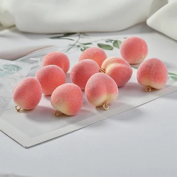 

3D stereo peach shape handmade fashion foam/alloy charms 50pcs/lot diy jewelry earrings pendant accessory