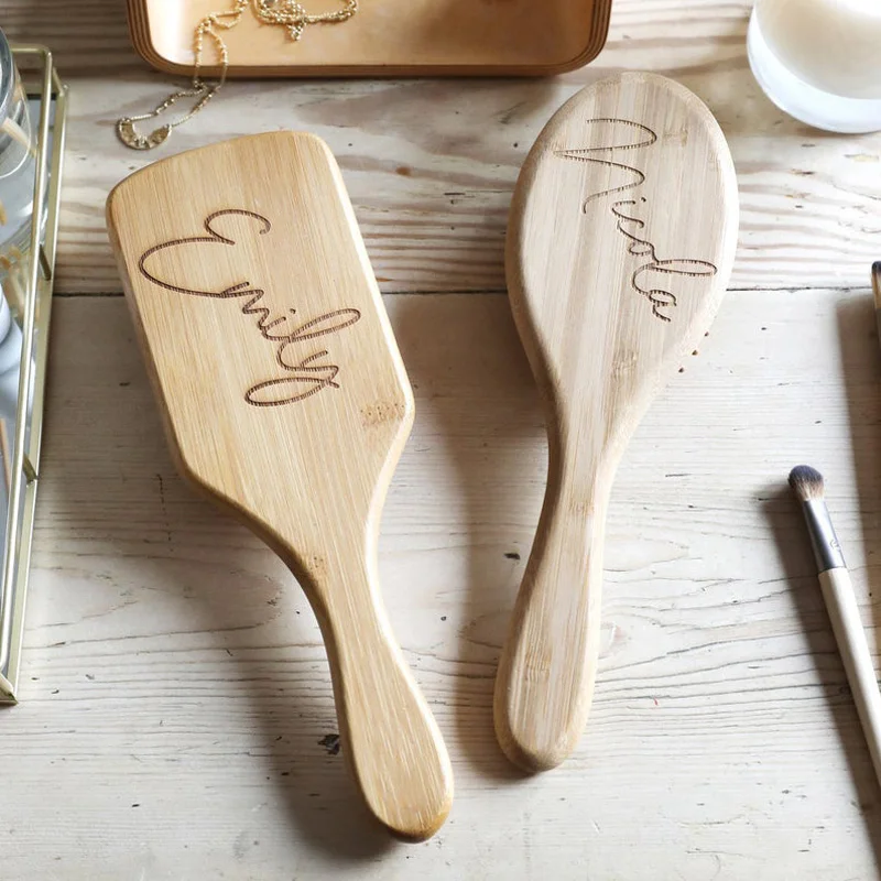 personalised wooden baby brush