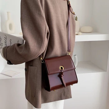 

Small Flap PU Leather Crossbody Bags for Women 2020 Winter Trending Branded Shoulder Handbags and Purses Luxury Black Hand Bag