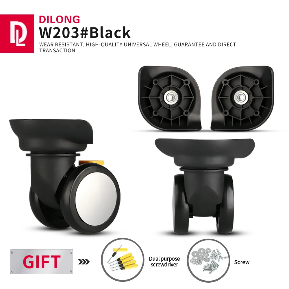 

DILONG W203 Luggage wheels trolley box accessories universal travel password box pulley customs box practical non-slip casters