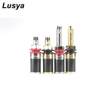 

1Pair 4N Copper Carbon Fiber Couple Terminals Red Black Connector HiFi Amplifier Terminal Binding Post Speaker G1030