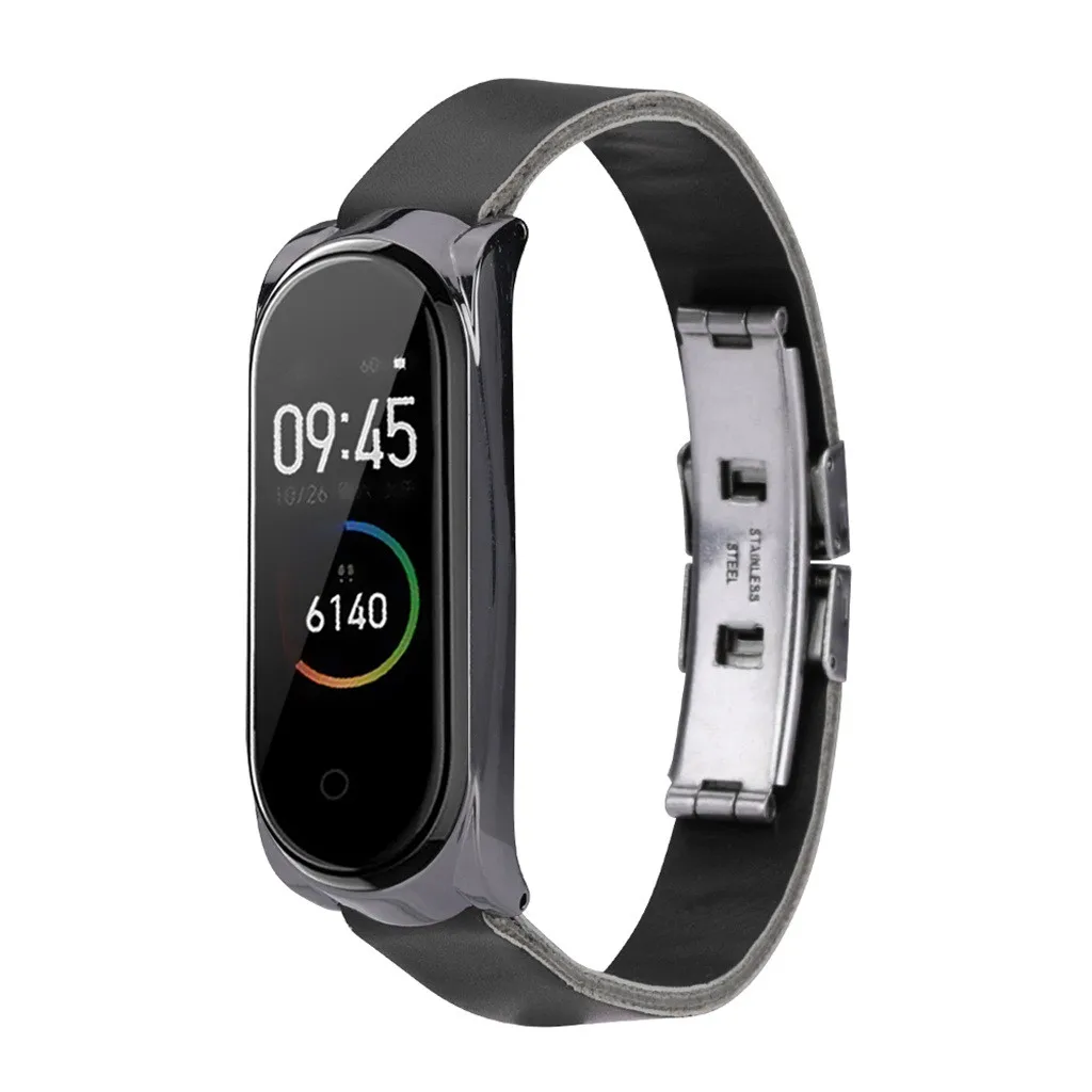 Замена модный ремень браслет аксессуары для Xiaomi Mi Band 4 Бизнес Легкий кожаный