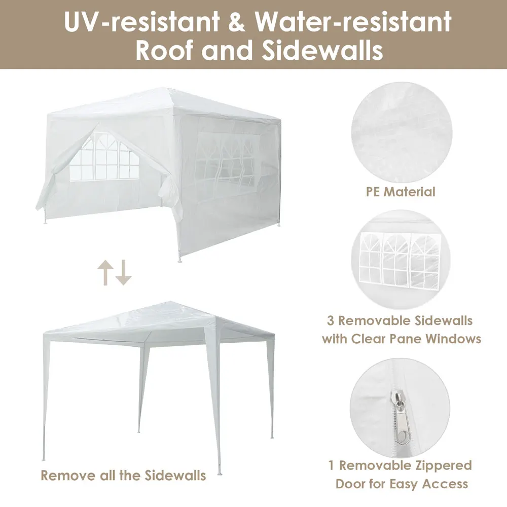 YeStarry 10x10 'белый наружный патио для свадебной вечеринки со съемным навесом с