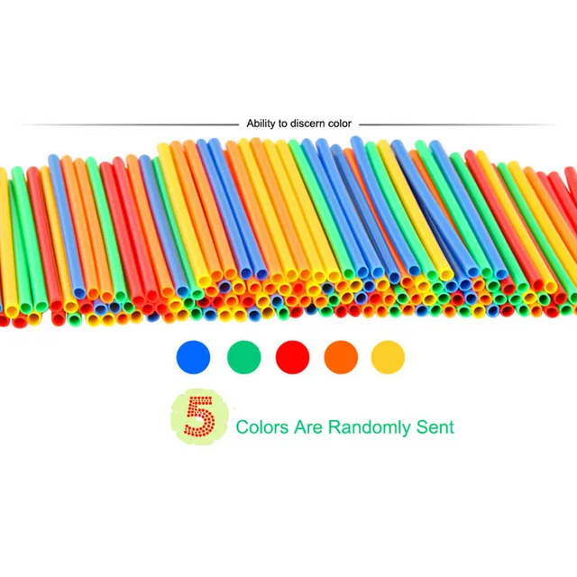 DIY 4D  Colorful Funny Straw Building Blocks Plastic Splice Assembled Blocks Development Educational Toys for Children Kids Gift 3