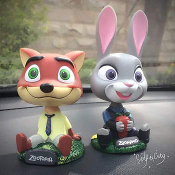 

Cartoon PVC Shake-head Doll Ornament Rabbit Car Interior Decoration Accessories Cute Fox Crazy Animal 1PC