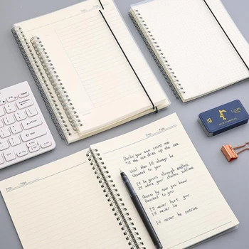 

A6/A5/B5/A4 Spiral Transparent Cover Notebook Papelaria Stationery Small Diary Notepad Dotted Grid Blank Planner Agendas School