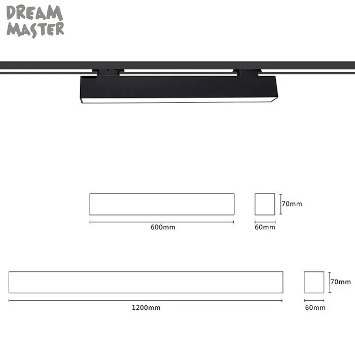 Conduziu a Luz da Trilha Iluminação do Trilho da Loja Barra de Faça Linha 40 Você Mesmo Luz Industrial Preto Branco Longo Tira Luminária 120deg 0.6m 20 w 1.2m 5 Iluminação do percurso