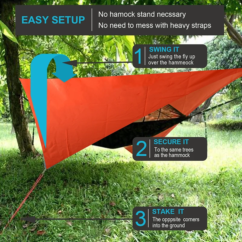 Abri/tente De Camping Ultraléger 1 Personne - Imperméable, Coupe-vent, Rapide à Monter, Idéal Randonnée Et Bivouac (orange)