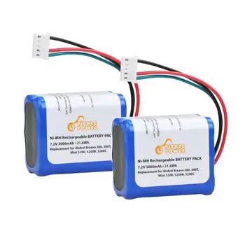 

7.2V 3000mAh Vacuum Battery for iRobot Roomba Braava 380 380T Mint 5200 5200B 5200C Ni-MH Rechargeable Battery New High Quality.