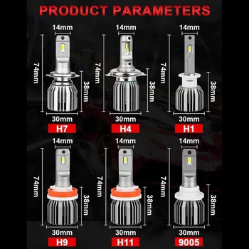 

2021 New U6 Car Lights LED H1 H4 H7 H8 H9 H11 9005 9006 9012 Lamp for Car Headlight Bulbs