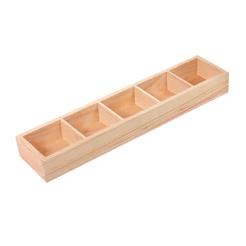 

Succulent Plants Holder Wooden Indoor Outdoor Decorative Compartment Display Assembled Durable Pot Tray Rectangle Home Garden