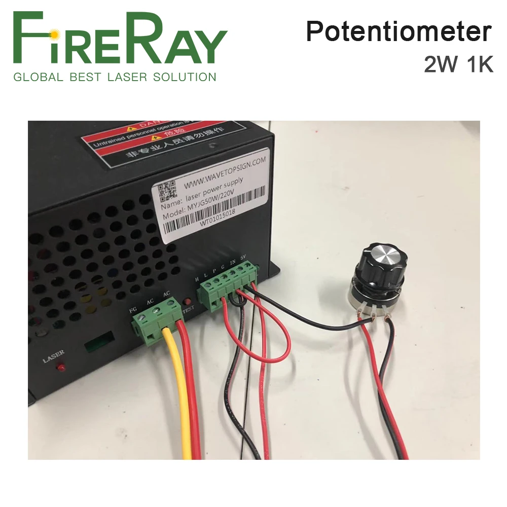 FireRay WTH118 DIY Kit Parts Linear Potentiometer 2W 1K Ohm for Co2 Laser Power Supply