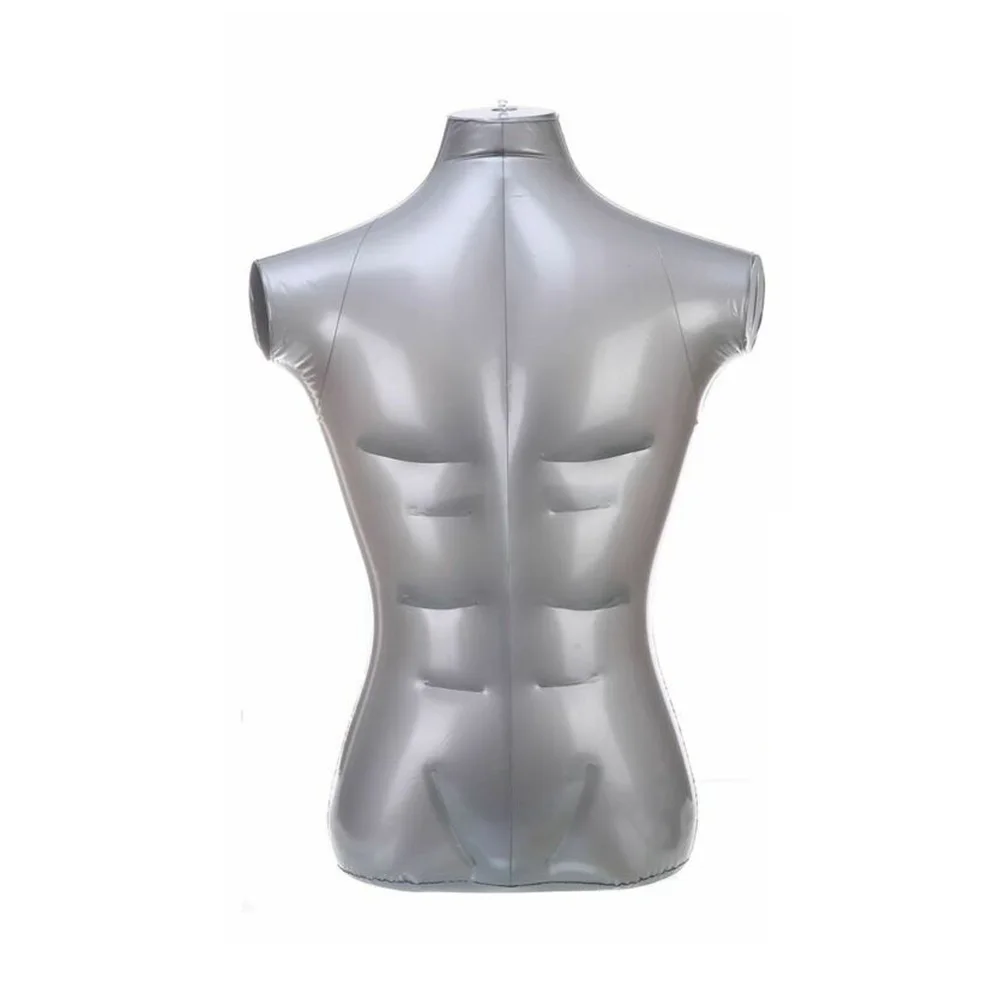 

1/2/3pcs Silver Male Upper Half Bodys Without Arm Inflatable Torso Form Mannequin Model Clothes Men Dummy Torso Model