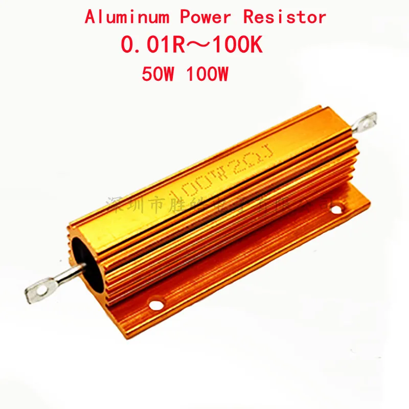 1PCS 50W 100W Aluminum Power Metal Shell Case Wirewound Resistor 0.01R ~ 100K 1 6 8 10 20 200 500 1K 10K ohm resistance RX24 50w 100w aluminum power metal shell case wirewound resistor 0 01r 100k 1 6 8 10 20 200 500 1k 10k ohm resistance rx24 ibuw