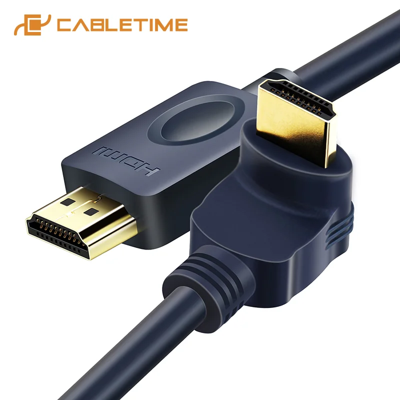 Кабель CABLETIME HDMI угол 90/270 градусов 2K * 4K 2 0 3D Pro Модернизированный кабель CL3 для ТВ PS3