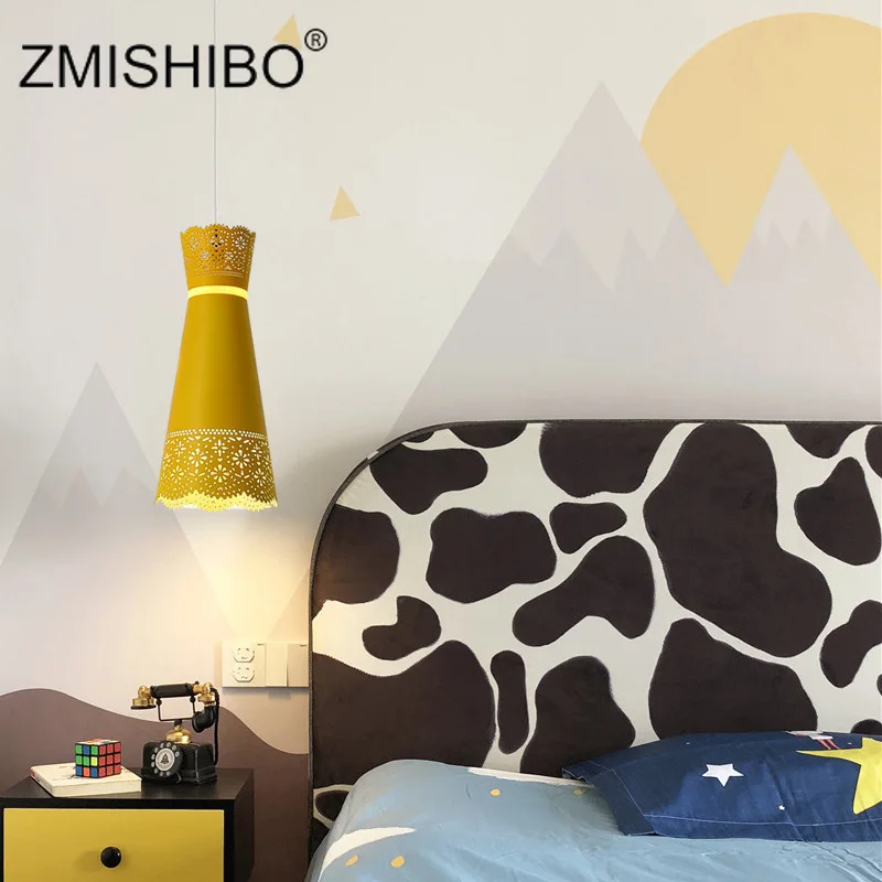ZMISHIBO белая железная Подвесная лампа полые резьбовые Европейские лампы для