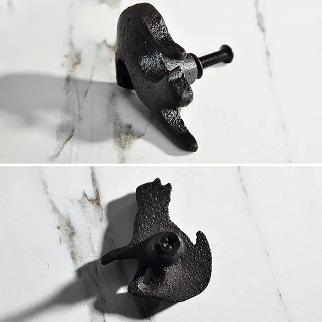 4Db/Beállított Fiók Fogantyú Öntöttvas Tartós Egyszerű Macska Alakú Vas Húzza A Gombot Szekrény Szekrényhez - Image 4