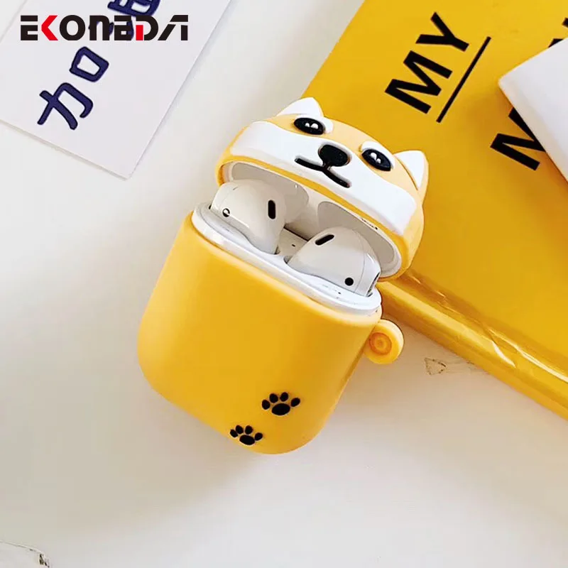 Чехол EKONEDA из мультфильма Шиба ину хаски чехол для Airpods силиконовый мягкий с