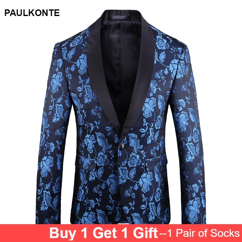 2019 autumn and winter new large size men's suit blazer high quality men's jacquard suit embroidery dress men's wild single West