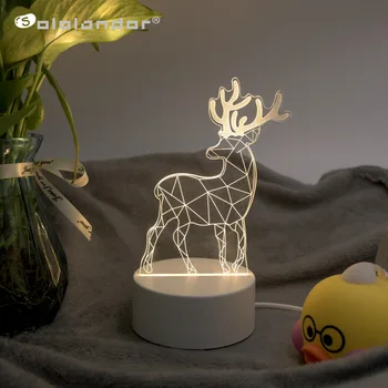 

2019 New Arrival 3D LED Lamp Creative Energy Saving Cartoon Christmas Home Decoration Control Switch Night Light Children's Gift