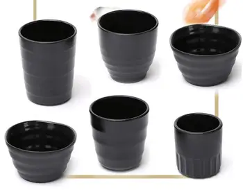 

Japanese Style Restaurant Plastic Melamine Cup Black Tableware Hotel Tea Cup Water Coffee Cup Tableware SN3011