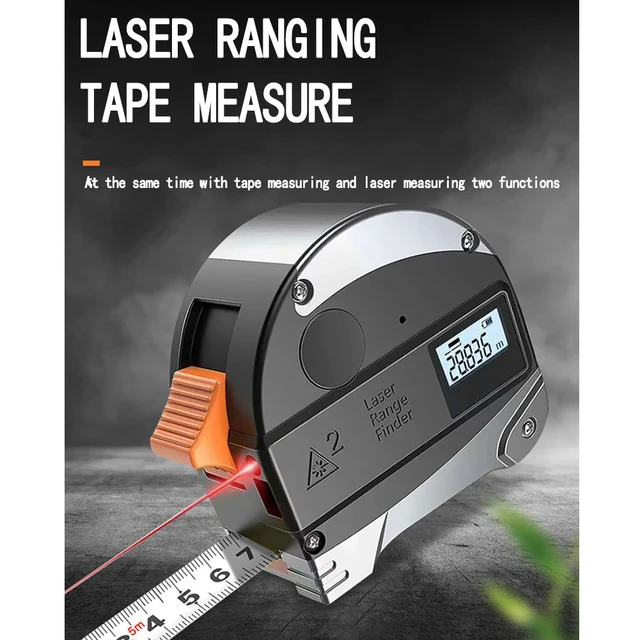 XCC Distance Mètre Laser Mesure Tableau de Mesure des Outils de Mesure de  la Bande numérique 40m / 131ft avec capteur d'angle électronique mis à