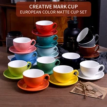Ceramic Hand Painted Coffee Cup Creative Vintage Cup European Style Cappuccino Cups For Latte Mocha Tea Coffee Cup With Saucer Ceramic Hand Painted Coffee Cup Creative Vintage Cup European Style Cappuccino Cups For Latte Mocha Tea Coffee Cup With Saucer