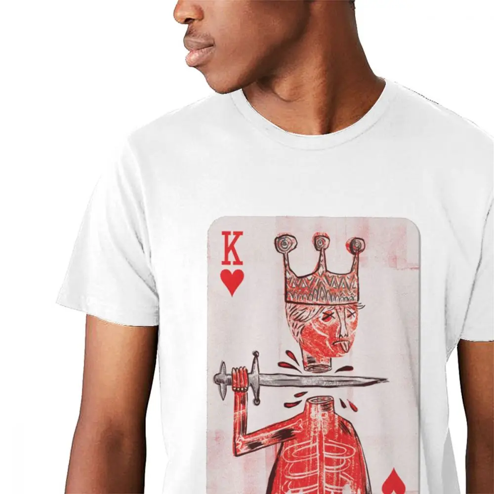 Графические джинсы с принтом Michel Basquiat King игральная карточка Футболка Мужская мягкая из чистого хлопка Camiseta футболка с круглым вырезом