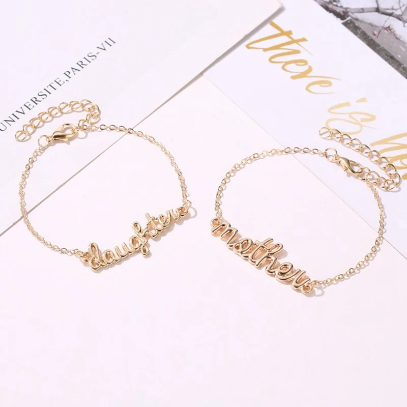 mother daughter engraved bracelets